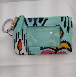 VeraBradley PUEBLO Print Zip ID Case w/Silverstone Keyring Coinpurse